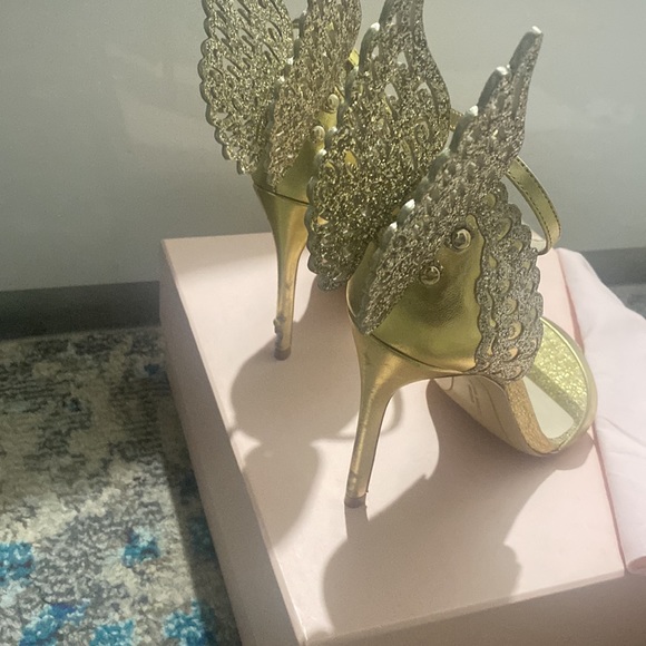 Sophia Webster Gold Butterfly Heels - Picture 2 of 3
